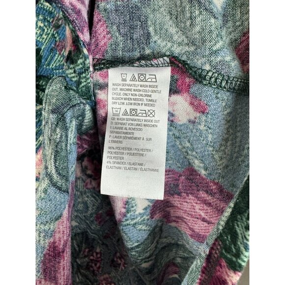 D&Co Womens Floral Long Sleeve Stretch Button-Down Shirt Blouse Size M - Picture 4 of 8